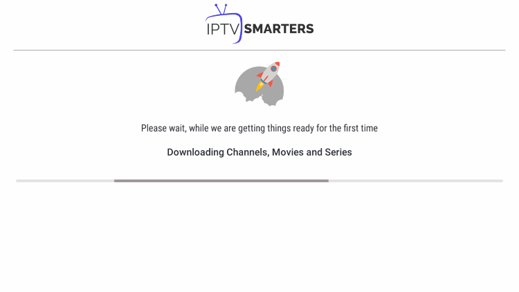Wait a few seconds for the live TV player to download your service's channels, movies, EPG, and more.
