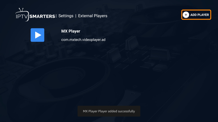 That's it! You will notice a message saying "Player added successfully" 