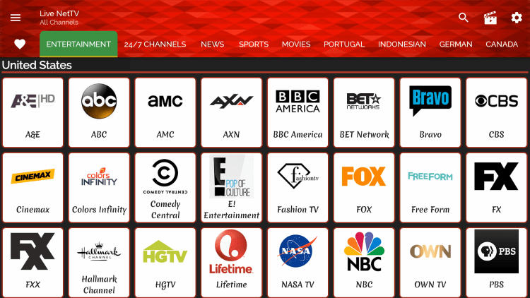 Live Net TV is a free live TV app that provides hundreds of channels and VOD options mostly in SD quality.
