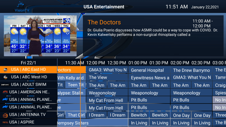 There's also a basic electronic program guide (EPG) for those who prefer that layout.