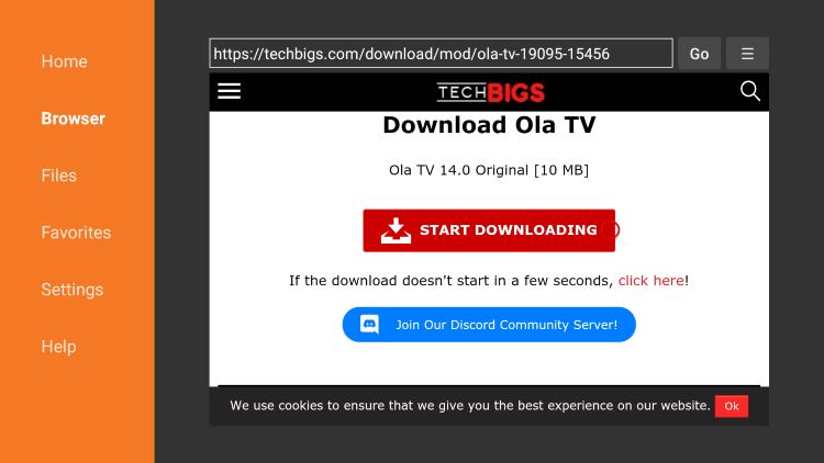 Next scroll down and click Start Downloading.