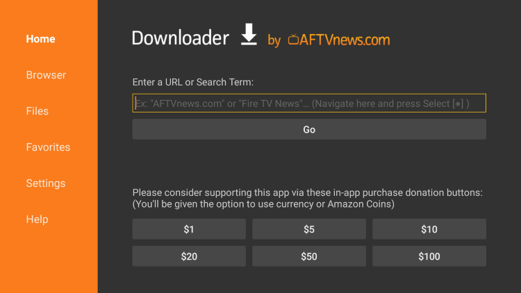 After installing the Downloader app, follow the steps below for installing Excursion TV.