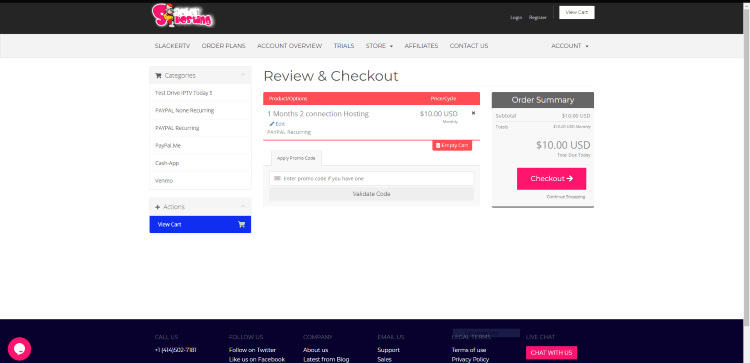 Once on the Review & Checkout page, look over your plan once more and click Checkout.
