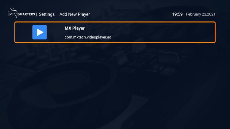 Choose whichever external player you prefer. For this instance, we chose MX Player.