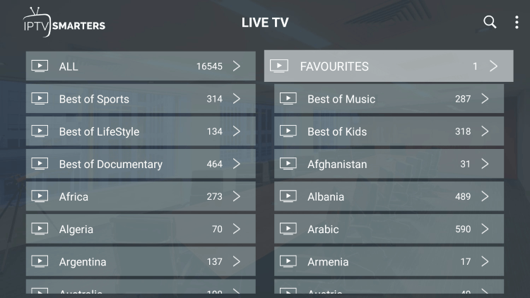 Return back to the channel category list and click Favourites. Notice your selected channel is there.