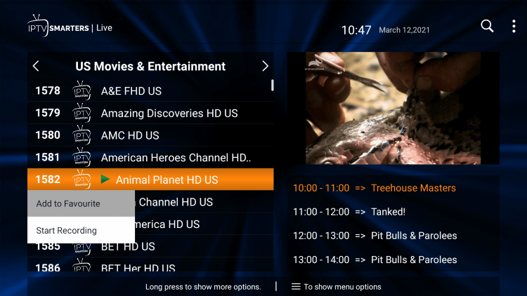 One of the best features within the TNT IPTV service is the ability to add channels to Favorites.