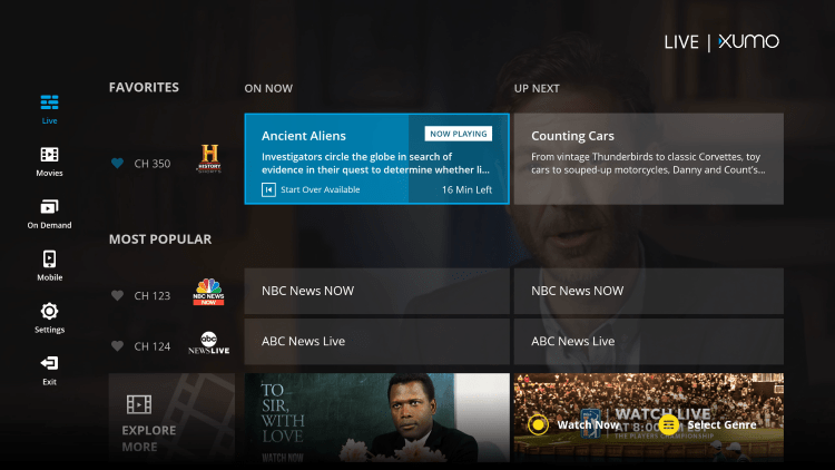 Return back to the channel menu and scroll up to find your favorite channels.