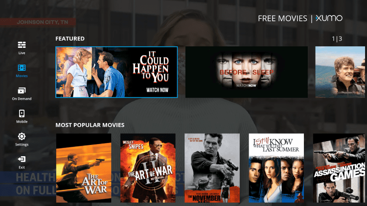 There are also several VOD options for free movies and shows within this IPTV app.