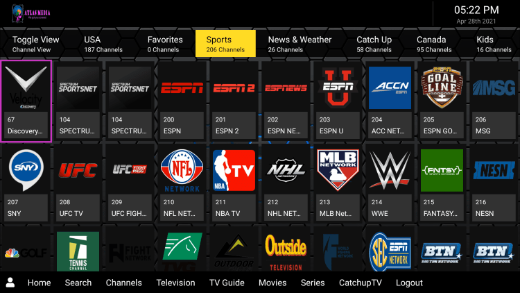 Every IPTV subscription comes with over 1,000 live channels and several VOD options.