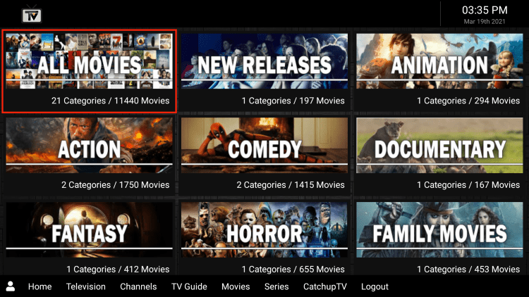 Every subscription comes with over 1,000 live channels and several VOD options.