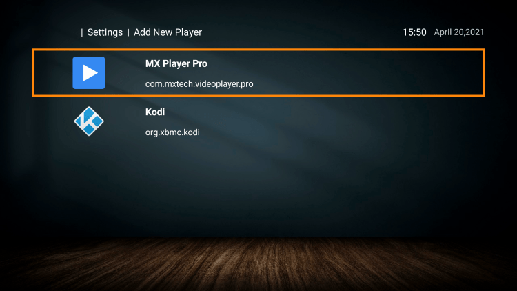 Choose your preferred player.  We chose MX Player for this example.