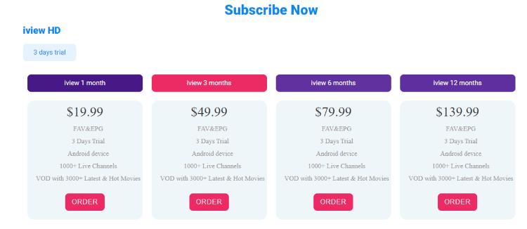 Select whichever subscription plan you prefer and click Order.