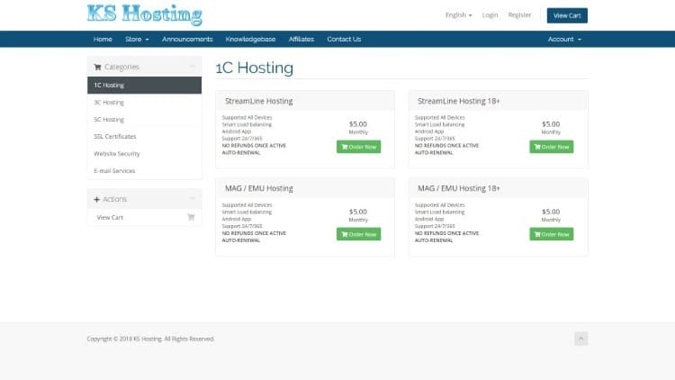 ks hosting pricing