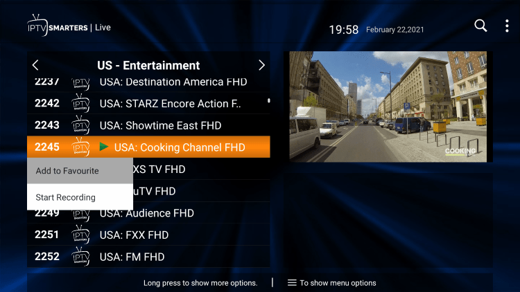 One of the best features within the YS Flex IPTV service is the ability to add channels to Favorites.