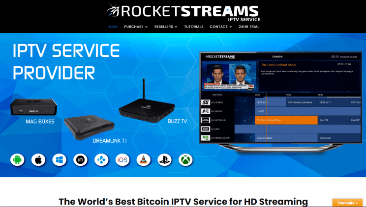 rocket streams iptv website