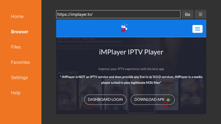 Scroll down and click Download implayer APK.