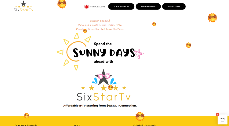 six star iptv website
