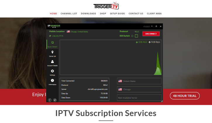 We should always protect ourselves when streaming content from this unverified IPTV service.