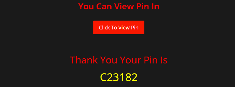 Wait a few seconds for a pin code to appear. Write this pin code down for the next step.