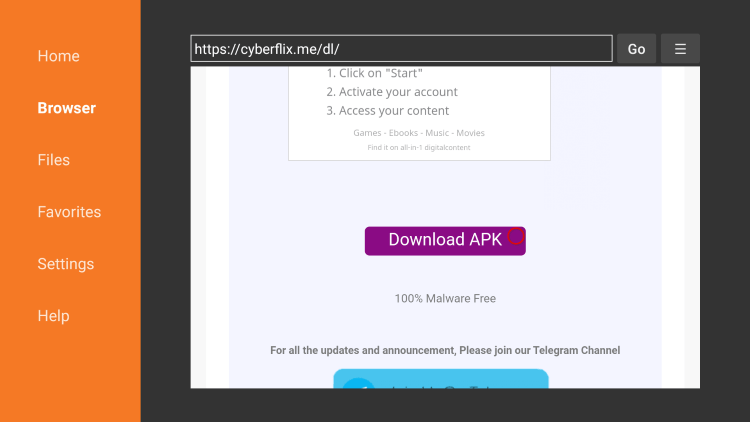 Then click Download APK on the next page.