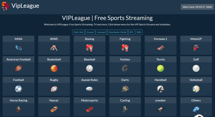 vipleague sports website