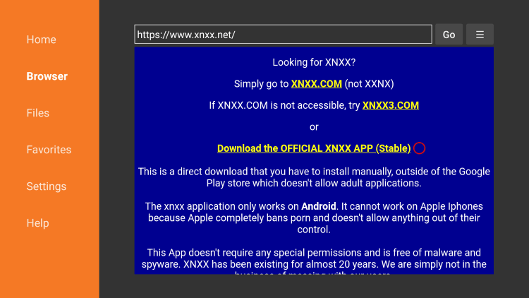 Click Download the Official XNXX App (Stable).