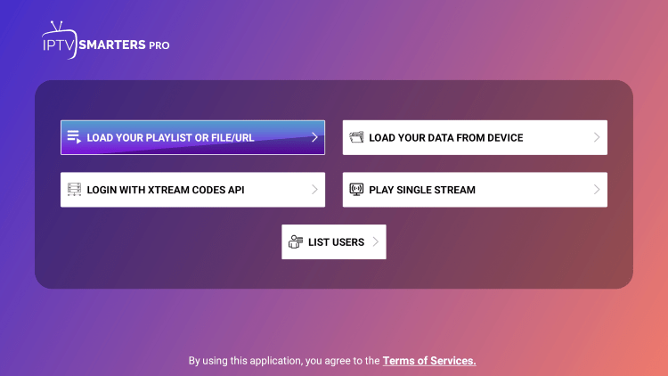 Choose Load Your Playlist or File/URL.