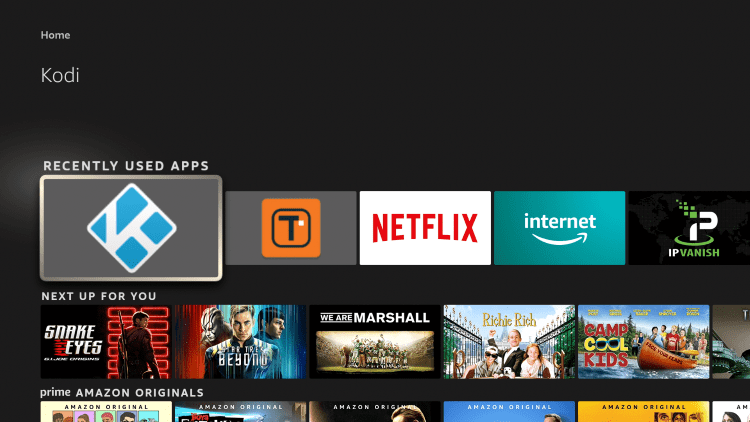 Relaunch Kodi from your home screen or Apps menu.