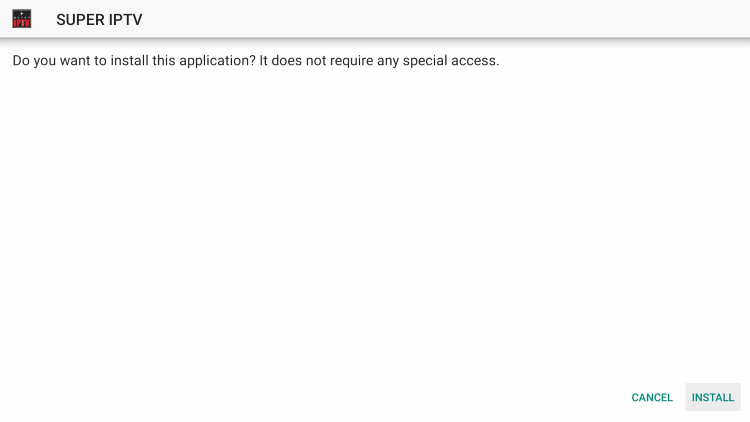 Click Install super iptv