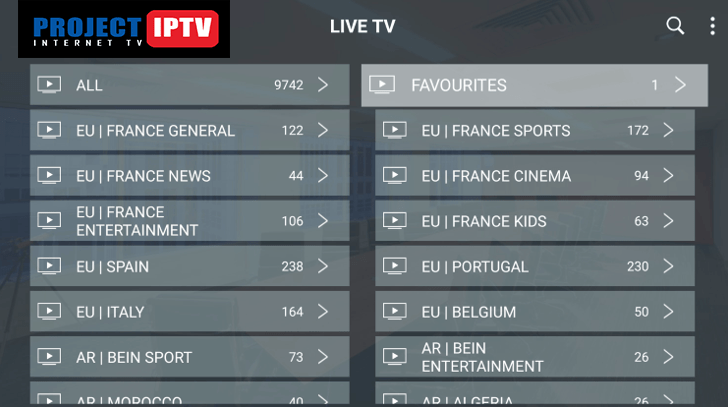 project iptv channels