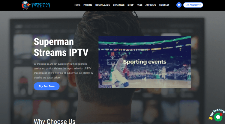 Superman streaming IPTV website