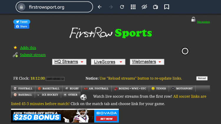 firstrowsports website