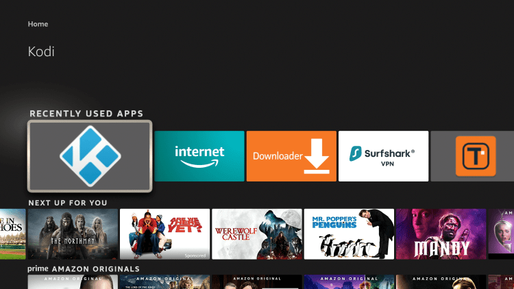 Restart Kodi from your home screen or apps menu.