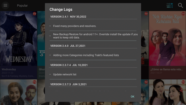 Cinema HD Update V2.4.1 Changelog