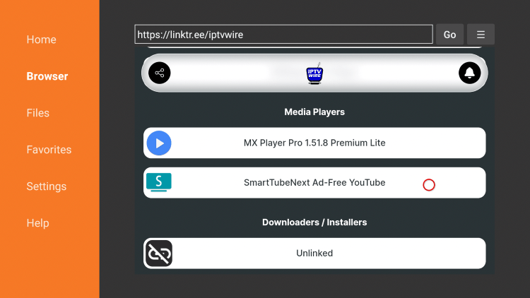 Scroll down and find Smart Tube under Media Players. Then click the OK button on your remote.