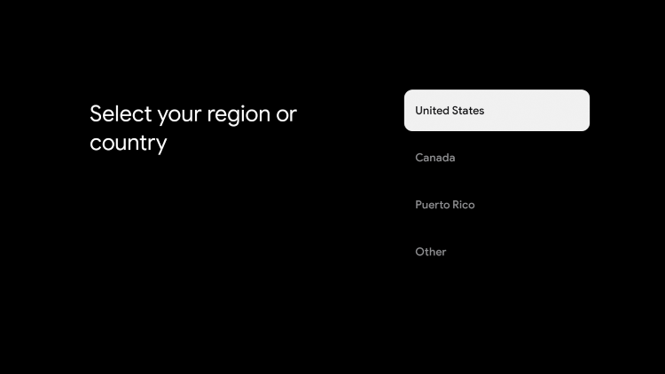 Then select your region.
