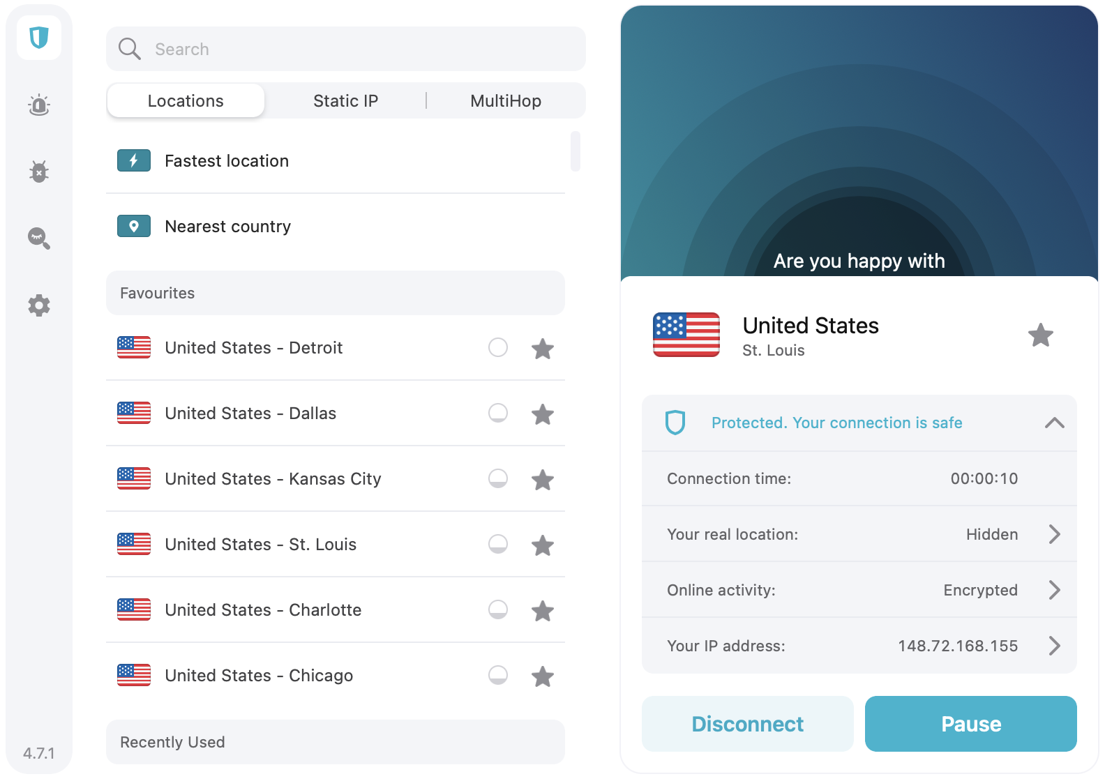 After installing Surfshark, launch the VPN app and connect to any US server.
