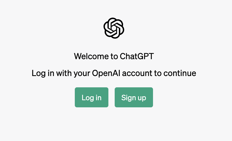 Then launch any web browser and visit chat.openai.com. Then select Log in or click Sign up if you don't have an account.