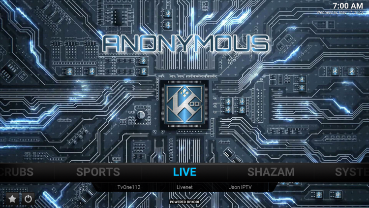 You have installed the Anonymous Kodi Build on Firestick/Android.