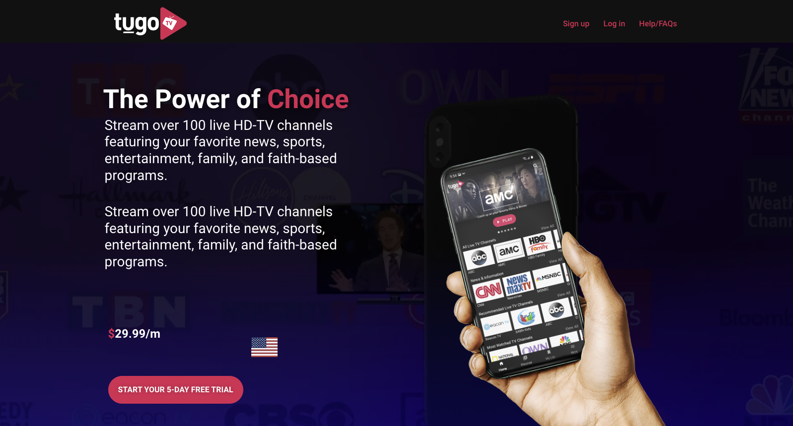 Tugo TV is a popular live TV service with a quality selection of live channels.