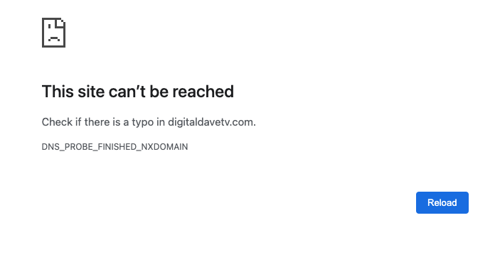 The Digital Dave TV website is not working