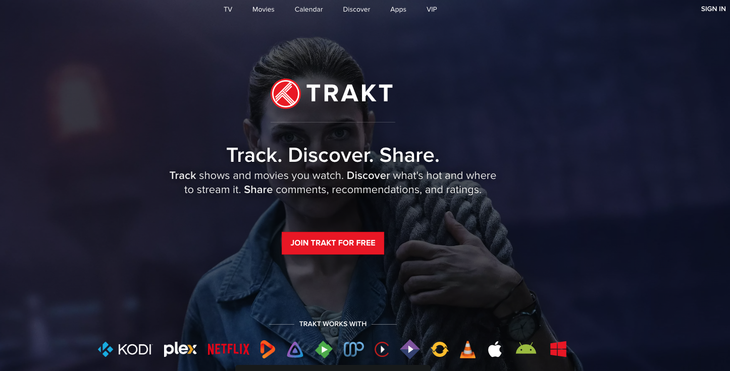 Sign up for a free Trakt account if you don't already have one.