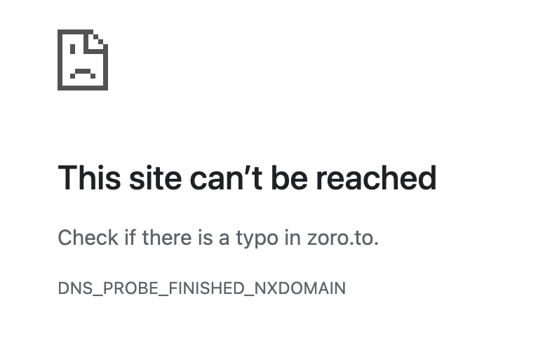 zoro to this site can't be reached