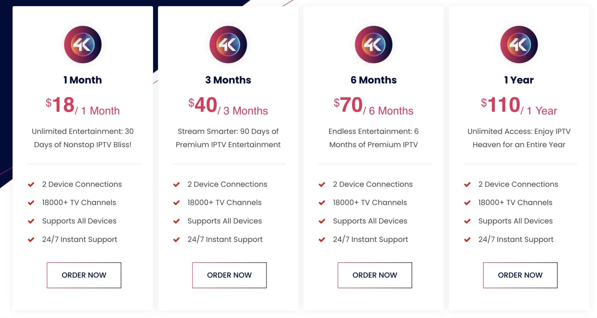 Pricing for Two Connection Plans
