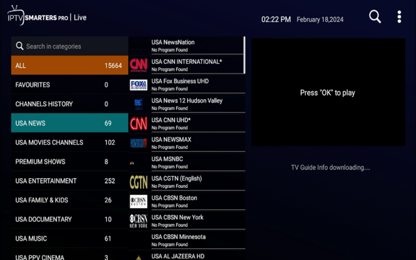 That’s it! All of the live channels provided by your IPTV service should appear.